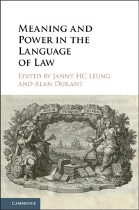 Enlarge image Cover: Meaning and Power in the Language of Law - Cambridge University Press