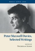 Cover: Peter Maxwell Davies, Selected Writings - Cambridge University Press
