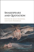 Cover: Shakespeare and Quotation - Cambridge University Press