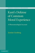 Cover: Kant's Defense of Common Moral Experience - Cambridge University Press