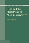 Cover: Hegel and the Metaphysics of Absolute Negativity - Cambridge University Press