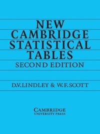 Enlarge image Cover: New Cambridge Statistical Tables - Cambridge University Press
