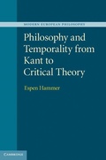 Cover: Philosophy and Temporality from Kant to Critical Theory - Cambridge University Press