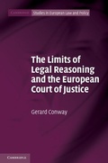 Cover: Limits of Legal Reasoning and the European Court of Justice - Cambridge University Press