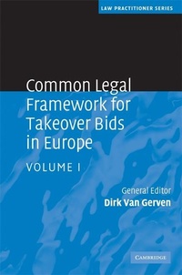Enlarge image Cover: Common Legal Framework for Takeover Bids in Europe: Volume 1 - Cambridge University Press