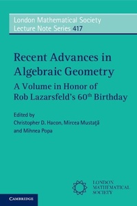 Enlarge image Cover: Recent Advances in Algebraic Geometry - Cambridge University Press
