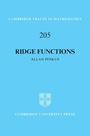 Cover: Ridge Functions - Cambridge University Press
