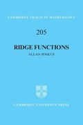 Cover: Ridge Functions - Cambridge University Press