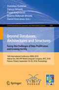 Cover: Beyond Databases, Architectures and Structures. Facing the Challenges of Data Proliferation and Growing Variety - Springer
