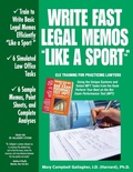 Cover: Write Fast Legal Memos "Like a Sport(TM)" - Barwrite Press