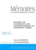 Cover: Rolling of Manifolds and Controllability in Dimension Three - Societe mathematique de France