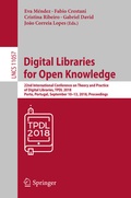 Cover: Digital Libraries for Open Knowledge - Springer