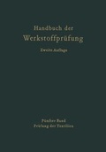 Cover: Die Pr&uuml;fung der Textilien - Springer