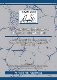 Enlarge image Cover: Superplasticity in Advanced Materials - ICSAM 2018 - Trans Tech Publications Ltd