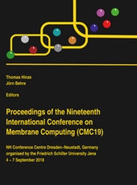 Enlarge image Cover: Proceedings of the Nineteenth International Conference on Membrane Computing (CMC19) - Westarp BookOnDemand