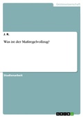Cover: Was ist der Massregelvollzug? - GRIN Verlag