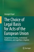 Cover: The Choice of Legal Basis for Acts of the European Union - Springer