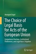 Cover: The Choice of Legal Basis for Acts of the European Union - Springer