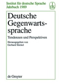 Bild: Deutsche Gegenwartssprache - De Gruyter