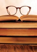 Cover: 5 x 7 inch Paperback Blank Journal Books and Glasses Cover Art by Annie Brule - Chatwin Books