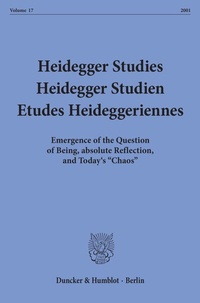 Abbildung von: Heidegger Studies - Heidegger Studien - Etudes Heideggeriennes. - fibre
