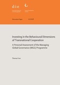 Cover: Investing in the behavioural dimensions of transnational cooperation - German Institute of Development and Sustainability (IDOS) gGmbH