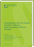 Cover: Contributions to the 21st Annual Scientific Conference of the Association of Slavists (Polyslav) - Harrassowitz Verlag