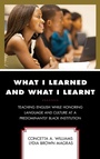 Cover: What I Learned and What I Learnt - Rowman & Littlefield Publishers