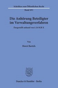 Abbildung von: Die Anhörung Beteiligter im Verwaltungsverfahren, dargestellt anhand von § 24 SGB X. - fibre