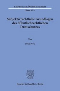 Abbildung von: Subjektivrechtliche Grundlagen des öffentlichrechtlichen Drittschutzes - fibre