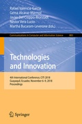 Cover: Technologies and Innovation - Springer