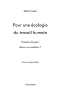 Cover: Pour une ecologie du travail humain - travail et emploi : d - Harmattan