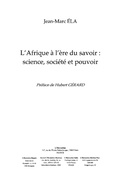 Cover: Afrique a l'ere du savoir - Harmattan
