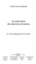Cover: Motivation des decisions de justice - Harmattan
