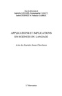 Cover: Applications implications sciences du la - Harmattan