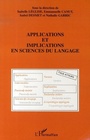 Cover: Applications et implications en sciences du langage - Editions L'Harmattan
