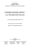 Cover: Femmes handicapees: la vie devant elles - Harmattan