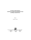 Cover: Defi de l'apprentissage - Harmattan