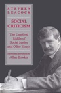 Cover: Social Criticism - University of Toronto Press