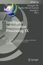 Cover: Intelligent Information Processing IX - Springer
