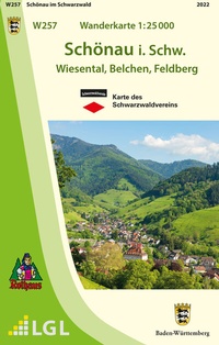 Abbildung von: W257 Wanderkarte 1:25 000 Schönau im Schwarzwald - Landesamt für Geoinformation und Landentwicklung Baden-Württemberg (LGL)