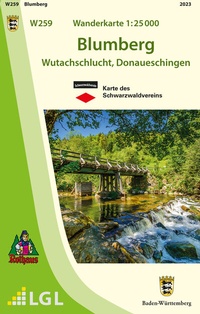 Abbildung von: W259 Wanderkarte 1:25 000 Blumberg - Landesamt für Geoinformation und Landentwicklung Baden-Württemberg (LGL)