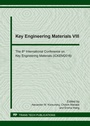 Cover: Key Engineering Materials VIII - Trans Tech Publications Ltd