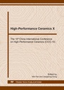 Cover: High-Performance Ceramics X - Trans Tech Publications Ltd