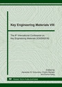Cover: Key Engineering Materials VIII - Trans Tech Publications Ltd