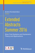 Cover: Extended Abstracts Summer 2016 - Birkh&auml;user