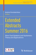 Cover: Extended Abstracts Summer 2016 - Birkh&auml;user