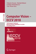 Cover: Computer Vision - ECCV 2018 - Springer