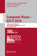 Cover: Computer Vision - ECCV 2018 - Springer