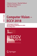 Cover: Computer Vision - ECCV 2018 - Springer
